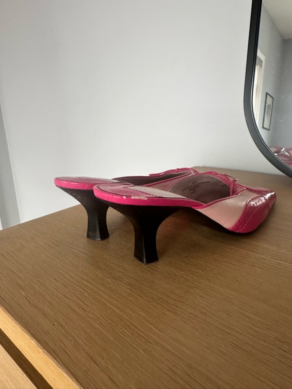 Liz Claiborne Hot Pink Bow Slingback Heels - Picture 7 of 7